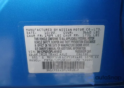 2023 Nissan Kicks Sr Xtronic Cvt z USA, uszkodzony, nr VIN 3N1CP5DV3PL481812